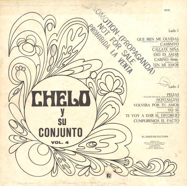 Chelo y su conjunto Vol.4 - Back Cover